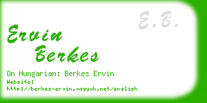 ervin berkes business card